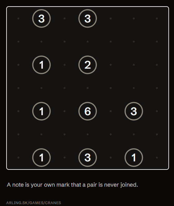 Animation: a note is placed on a pair that is never joined, then a wrong walkway is laid next to it, and it is revealed only after pressing Check twice.