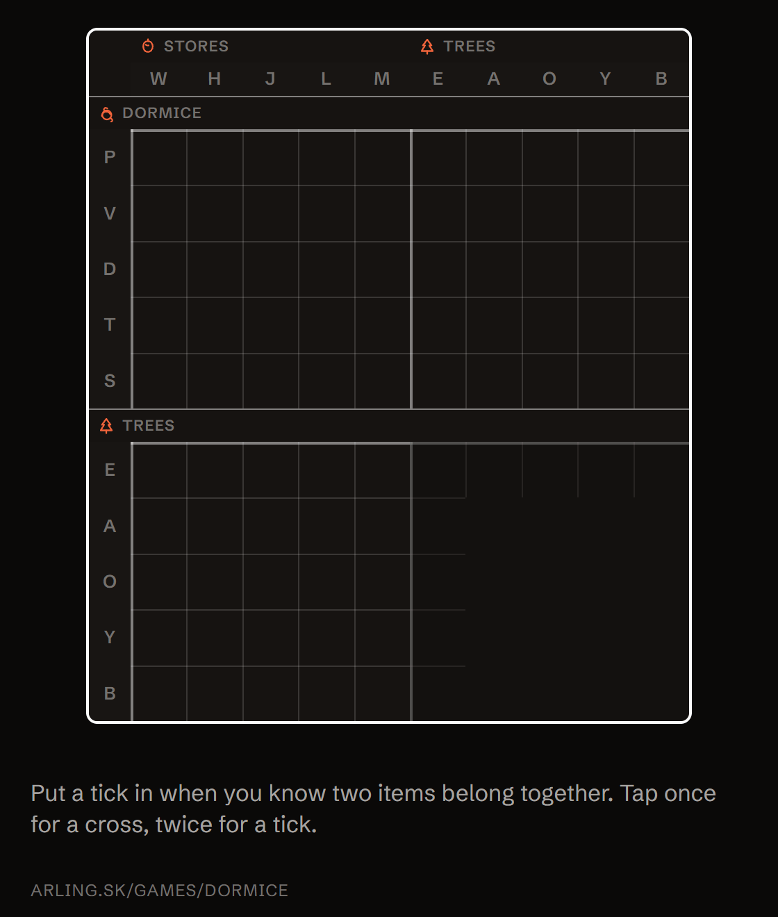 Animation: a tick is placed in a square and the rest of that row and that column fill with crosses in a single step.