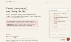 The ARLing Asistent gift finder open on the test shop Dobrá domácnosť: three questions and five products with prices straight from the feed.