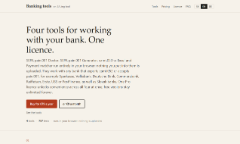 Screenshot of the Bank tools for accountants landing page.
