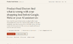 Screenshot of the Product Feed Doctor landing page.